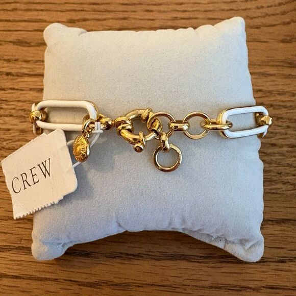 J. Crew | Enamel Link Bracelet | White | 7” to 8” Adjustable - Picture 4 of 4